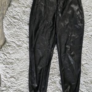 Bar III Black Faux Leather Pants